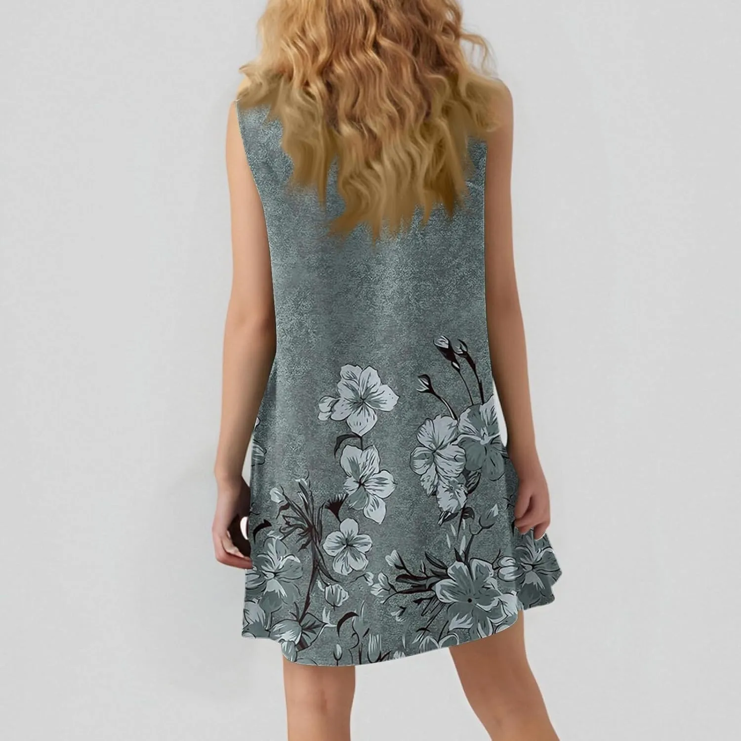 Women's Ruffle Hem Sleeveless Tank Dress Womens Sundress Summer Dresses for Women 2025 Spring Beach Boho Mini Dress