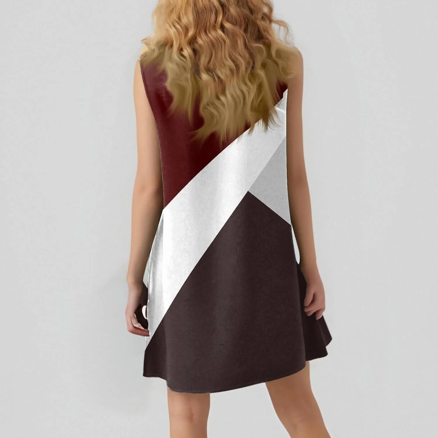 Women's Ruffle Hem Tank Dress Sleeveless Dress for Women Round Neck Casual Smock Summer Mini Dresses