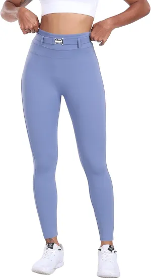 Womens Workout Leggings with Pockets Belt High Waist Butt Lifting Buttery Soft Gym Leggings Yoga Pants Tights