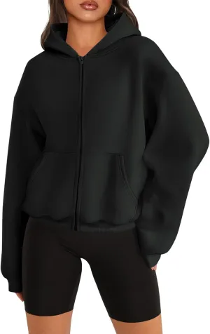 Womens Zip Up Hoodies Long Sleeve Sweatshirts Fleece Hooded Jacket Fall Outfits Clothes 2024