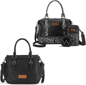 Wrangler 4Pcs Doctor Bag Set for Women Top Handle Purse Hobo Shoulder Satchel Handbags Crossbody Bag