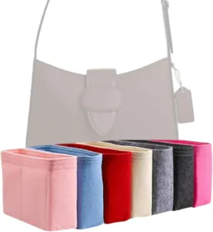 Xoppia Bag Organizer compatible with Coach Eliza Shoulder Bag. Felt Insert Liner for Women Tote Handbag. (Black, Style A: Exposure)