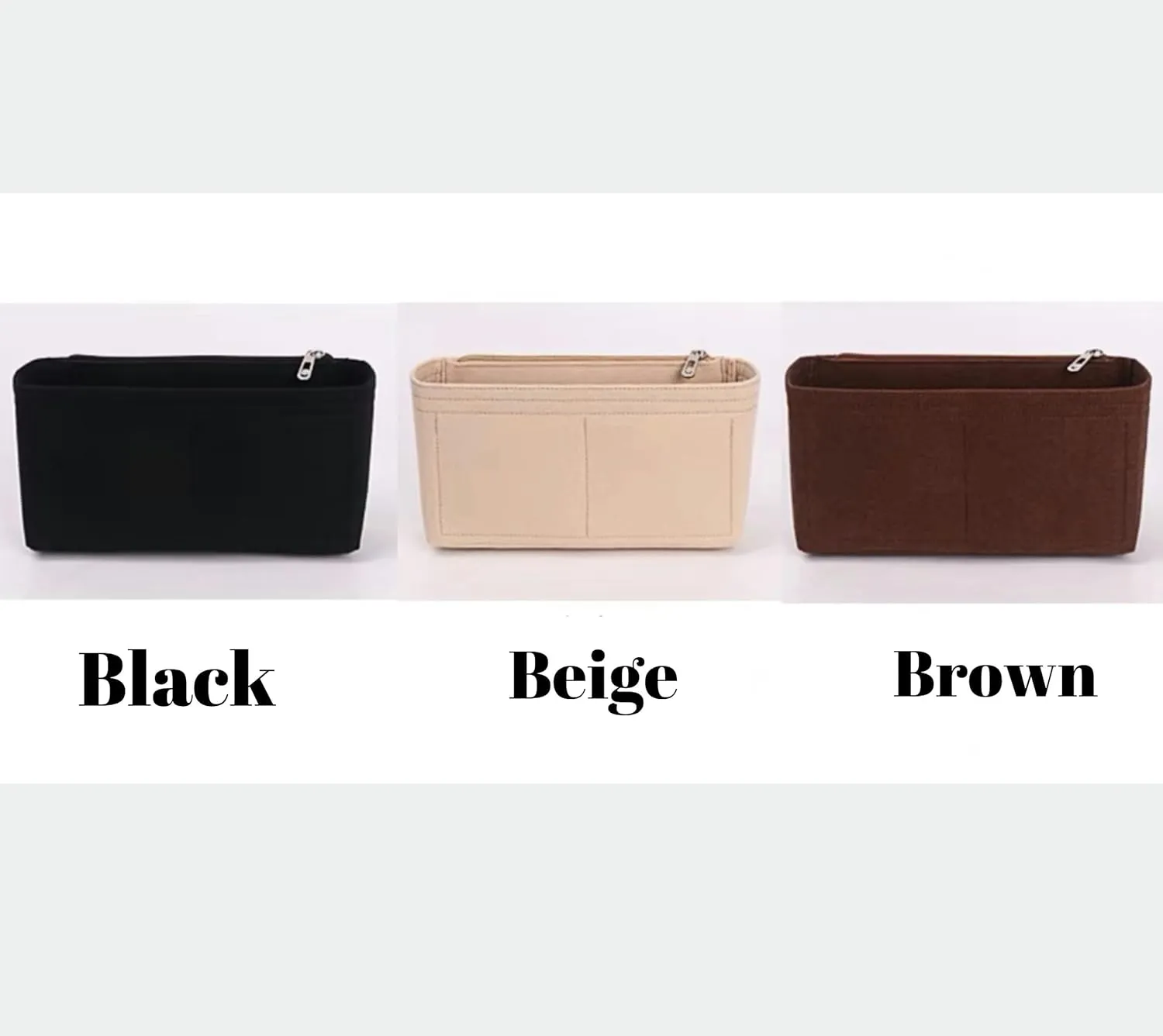Xoppia Bag Organizer compatible with Prada Aime Large Leather Shoulder Bag. Felt Insert Liner for Women Handbag. (Brown, Style A: Exposure)