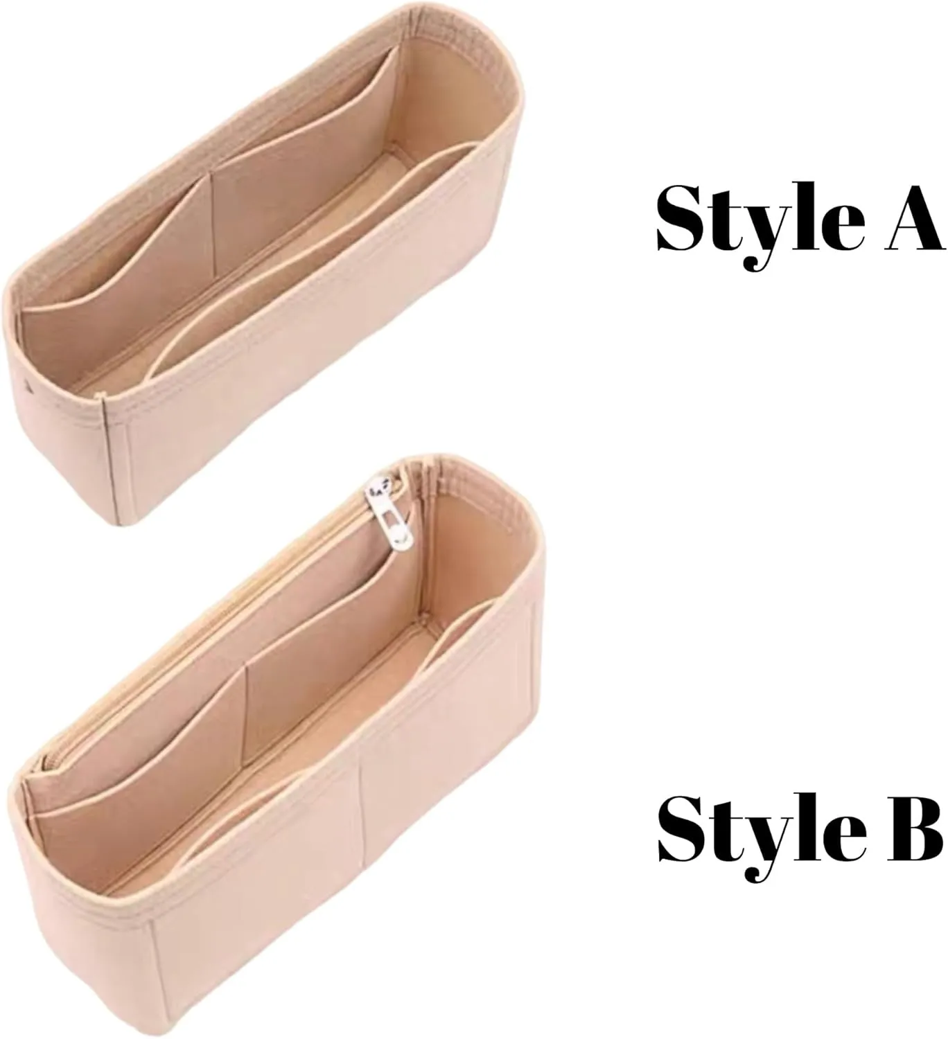Xoppia Bag Organizer compatible with Prada Aime Large Leather Shoulder Bag. Felt Insert Liner for Women Handbag. (Brown, Style A: Exposure)