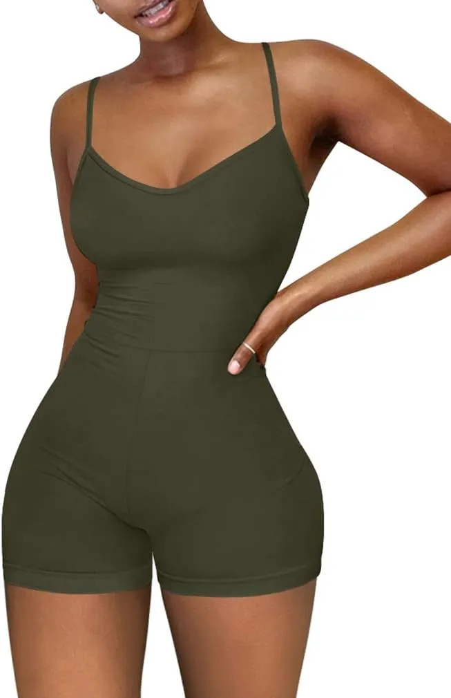XXTAXN Women's Sexy Sleeveless Spaghetti Strap Party Club Short Rompers Jumpsuit