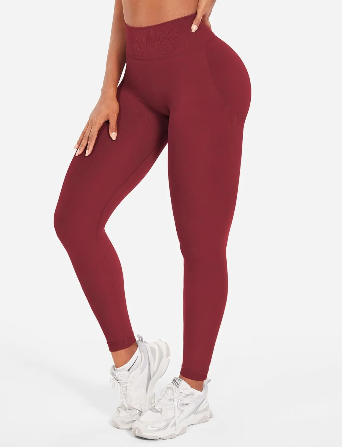 YEOREO Seamless Workout Leggings for Women Tummy Control Butt Lifting Gym Leggings Camili Impact High Waisted Yoga Pants