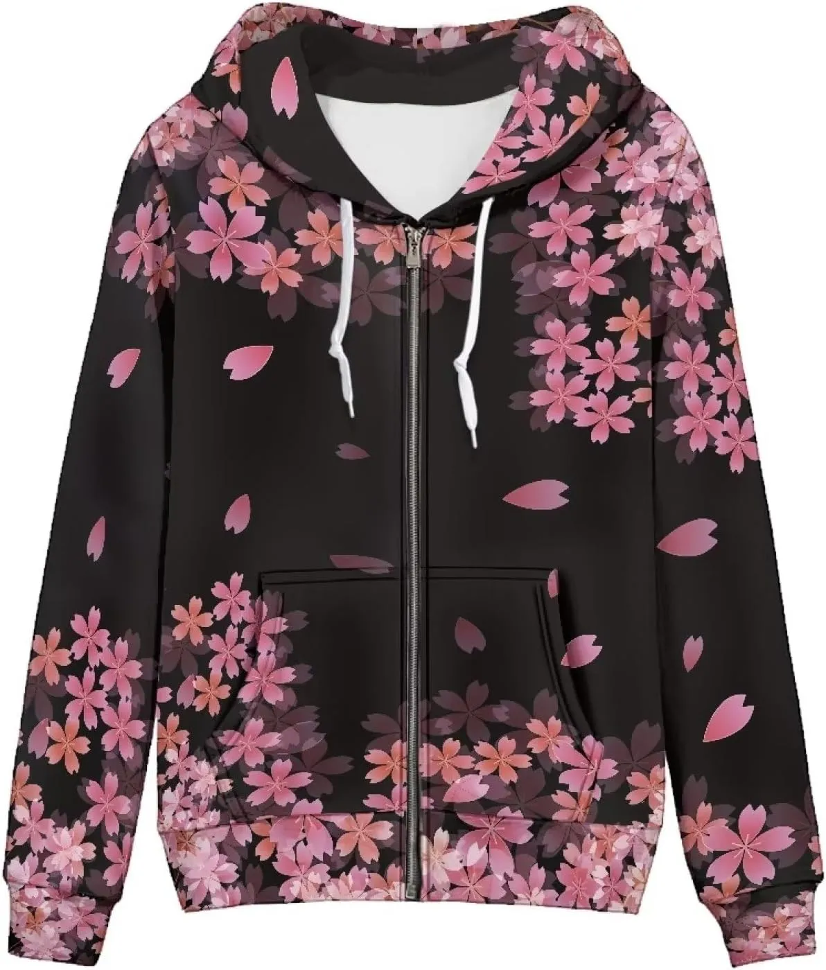 Yuuxorilu Womens Zip Up Hoodies Long Sleeve Fall Oversized Sweatshirts Y2K Jacket with Pockets