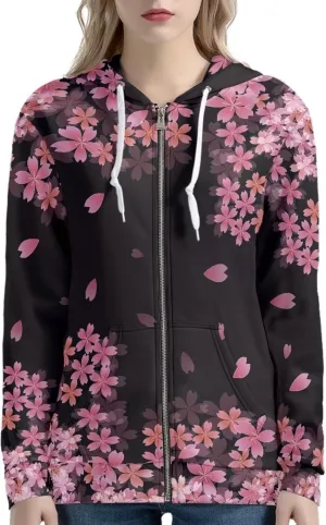 Yuuxorilu Womens Zip Up Hoodies Long Sleeve Fall Oversized Sweatshirts Y2K Jacket with Pockets