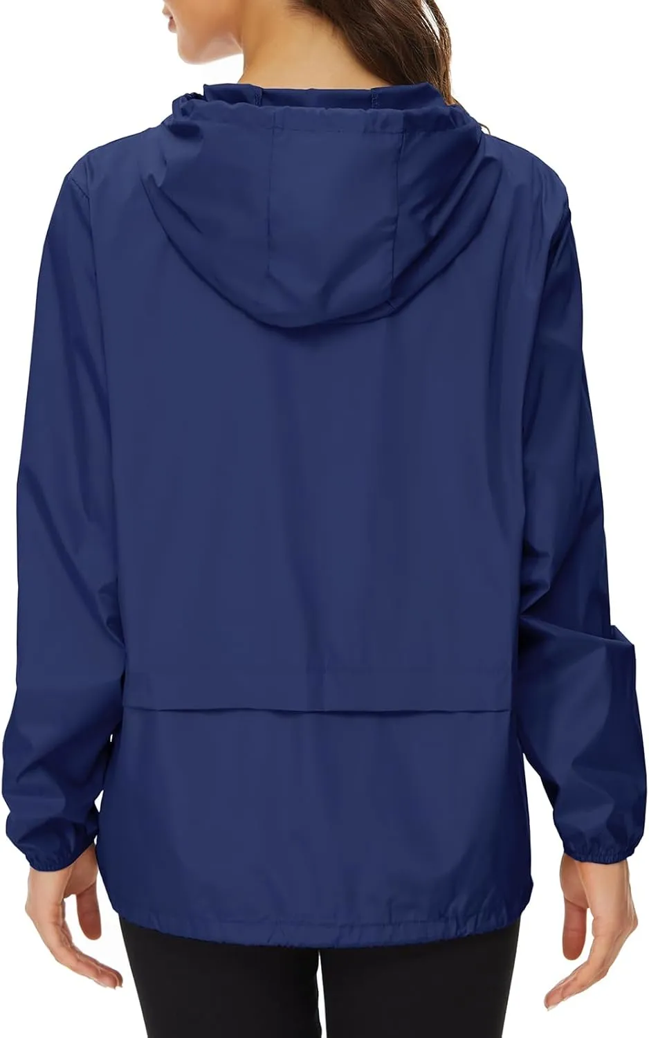 Zando Packable Rain Jacket Women Lightweight Raincoat Hood Women's Raincoats with Pocket Out Windbreaker Jacket Waterproof